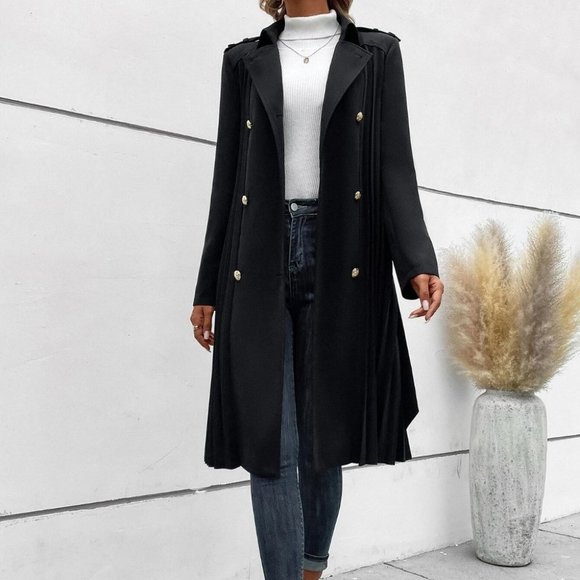 . Jackets & Blazers - Black Preppy Womens Coat